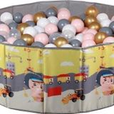 Baby Marine Katlanabilir Top Havuzu - Oyun Halısı + 150 Adet 5 Renk Top Hediye Gri