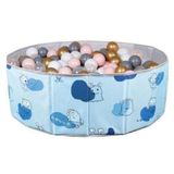 Baby Marine Katlanabilir Top Havuzu - Oyun Halısı + 150 Adet 5 Renk Top Hediye Pembe