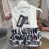 Baby Marka Moşino Desen Dijital Elbise Kız 9-36 Ay - Beyaz - Siyah - 9 Ay