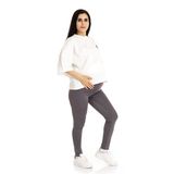 baby mom Anne Giyim Hamile Tayt Reçme Paça Gri -