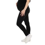 baby mom Anne Hamile Denim Pantolon Reçme - Siyah