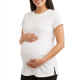 baby mom Anne Hamile Tişört Bisiklet Yaka Kısa Kol - Beyaz