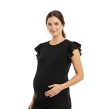 baby mom Anne Hamile Tişört Bisiklet Yaka Short Sleeve - Siyah