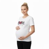baby mom Anne Hamile Tişört Yazı Baskılı Bisiklet Yaka Short Sleeve - Beyaz