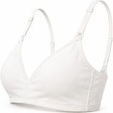Baby Mom Anne Kapsız Emzirme Sütyeni Dantel Yaka Strappy - 80B - Beyaz