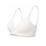 baby mom Anne Kapsız Emzirme Sütyeni Dantel Yaka Strappy - Beyaz