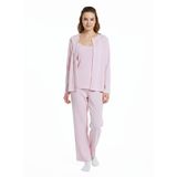 baby mom Anne Pijama Takımı Düğmeli Bisiklet Yaka Long Sleeve Desenli - Pembe