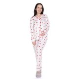 baby mom Baby Mom, Anne, Pijama Takımı, Kalp Baskılı, Çıtçıtlı, Bisiklet Yaka, Uzun, Uzun Kol
