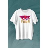 Baby On Board Yoda Star Wars Kahverengi Bebek Mandalorian Baskılı Tişört Unisex T-Shirt - Beyaz