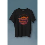 Baby On Board Yoda Star Wars Yeşil Bebek Mandalorian 2 Baskılı Tişört Unisex T-Shirt - Siyah