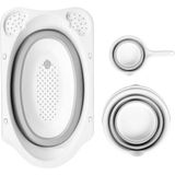 Baby Plus 3’lü Katlanabilir Banyo Küvet Seti Beyaz - Gri Renkli Dayanıklı Malzeme ile Ergonomik Tasarım