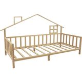 baby plus Arkası Çatılı Montessori Karyola 90x190 cm - Ahşap