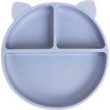 Baby Plus Buz Mavisi Vakumlu Silikon Mama Tabağı Renkli Çok Bölmeli Tasarım ile Güvenli Kullanım