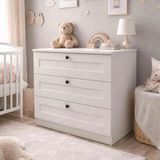 baby plus Lucas 3 Çekmeceli Şifonyer Beyaz