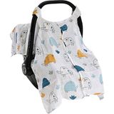 Baby Plus Müslin Ana Kucağı Örtüsü - Beyaz - Gri