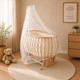 baby plus Sepet Beşik Doğal Ahşap Sallanabilir