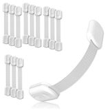 Baby Proof Me tarafından 3M Yapışkanlı Çocuk Emniyet Kemeri Kilitleri, Dolaplar, Bulaşık Makineleri, Buzdolapları, Fırınlar ve Çöp Kovaları için Bebek Mandalları, Lekesiz Tuvalet Kilidi (12 Emniyet