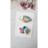 Baby Saçsız bebek tokası gökkuşağı Rüzgar gülü 2li set