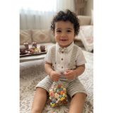 Baby Sena Erkek Bebek Bayramlık Papyonlu Müslin Salopet Gömlek Takım - 12 Ay