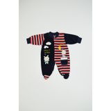 Baby Slon Kids Clup Kışlık kadife balon nakışlı full çıtçıt kapamalı patikli bisiklet yakalı erkek bebek tulumu