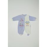 Baby Slon Kids Clup Kışlık kadife uçurtma nakışlı full çıtçıt kapamalı patikli bisiklet yakalı erkek bebek tulumu