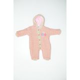 Baby Slon Kids Clup Kışlık kalın örgü triko içi full welsoft astarlı önden düğme kapamalı kapüşonlu kız bebek tulumu