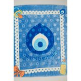 Baby Slon Kids Clup Kışlık nazar boncuk desenli kabartmalı ebatı 100 x 120 cm kalın soft erkek bebek battaniyesi
