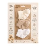 baby socks 3 Çift Özel Ambalajlı Pamuklu Kız Erkek Oyuncak ve Yenidoğan Bebek Çorabı Serisi 0-6 Ay