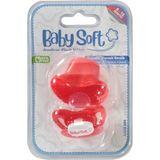 Baby Soft Kapaklı Damaklı Emzik 6-18 Ay Kırmızı - 0 - 6 Ay