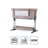 baby storch designed for your baby Baby Storch - Sallanabilir Anne Yanı Portatif Beşik - Yükseklik Ayarlı, Cibinlik Ve Tekerlekli - Bej