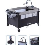Baby Storch Sallanabilir Anne Yanı Park Yatak ve Oyun Parkı Full Set Siyah/Gri Plastik Malzeme ile Güvenli