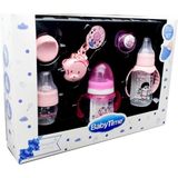 Baby Time 5'li Plastik Biberon ve Emzik Seti Gülkurusu Renk Kız Bebek Beslenme Ürünleri