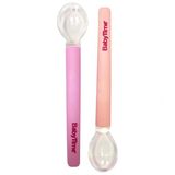 Baby Time BT113 Krem Pembe 2'li Silikon Mama Kaşığı