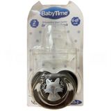 Baby Time BT153 Silikon Damaklı Koruyucu Kapaklı Siyah Gövdeli Emzik