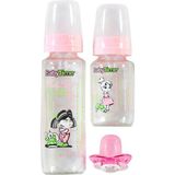 Baby Time Pembe 3'lü Cam Biberon Set