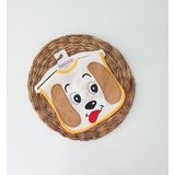 Baby Tone Köpek Baskılı Hareketli Kulak Detaylı Bebek Mama Önlüğü - 0 - 2 Yaş - Sarı