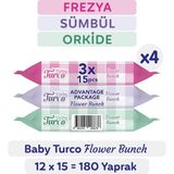 Baby Turco 15'li Flower Bunch Cep Mendili (12 adet)