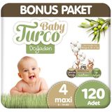 Baby Turco 4 Beden Bebek Bezi Bonus Paket 120 Adet