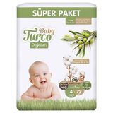 Baby Turco 4 Numara 8-14 Kg Bantlı Bebek Bezi 72 Adet – Ekstra Gece Koruması Ve Sızıntıya Karşı Güvenli - 4 Beden (7 - 18 kg)