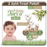 Baby Turco Bebek Bebek Bezi 2 Aylık Paket 6 Numara 16-25 kg 192 Adet