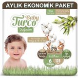 Baby Turco Bebek Bezi Aylık Paket 6 Numara 16-25 kg 128'li