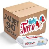 Baby Turco Beyaz Sabun Kokulu Bebek Islak Mendil 24 x 90 Adet (4 Adet)
