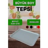 Baby Turco Büyük Boy Plastik Beyaz Yemekhane Servis Tepsisi(53×37) Beyaz