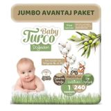 Baby Turco Doğadan No:1 Yenidoğan 240 Adet Bebek Bezi