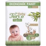 Baby Turco Doğadan No:3 Midi 168 Adet Bebek Bezi