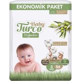 Baby Turco Doğadan No:3 Midi 56 Adet Bebek Bezi