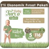 Baby Turco Doğadan No:5 Junior 116 Adet Külot Bebek Bezi