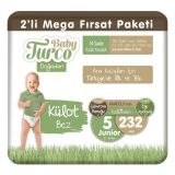 Baby Turco Doğadan No:5 Junior 232 Adet Külot Bebek Bezi