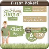 Baby Turco Doğadan No:6 Xlarge 120 Adet Külot Bebek Bezi