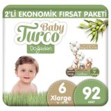 Baby Turco Doğadan No:6 XLarge 92 Adet Bebek Bezi